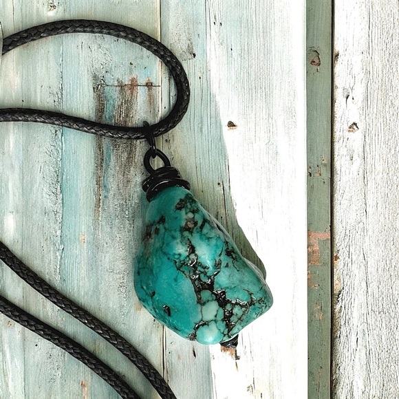 5 For $25💫Turquoise Magnesite Stone Chunk Nugget Pendant Necklace - Picture 3 of 5